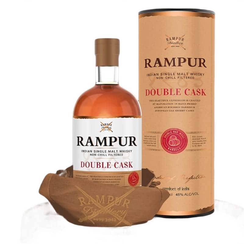 Rampur Double Cask Indian Single Malt Whisky 45% ABV, 100CL
