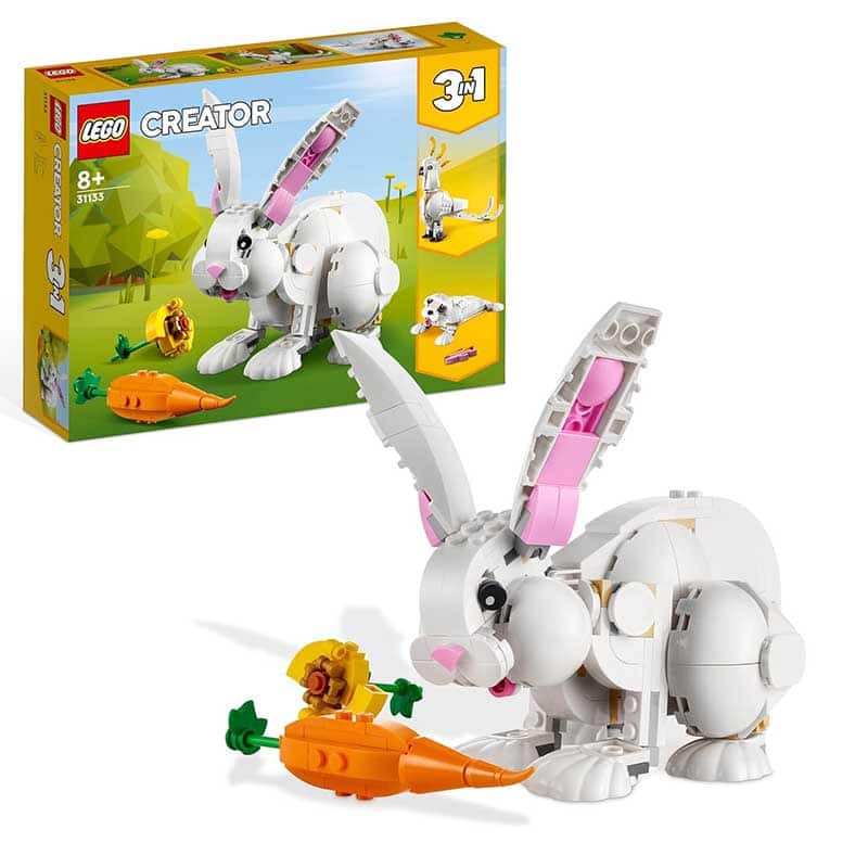 LEGO Creator 3in1 White Rabbit Building Toy Set, 258 Pieces, Multicolour