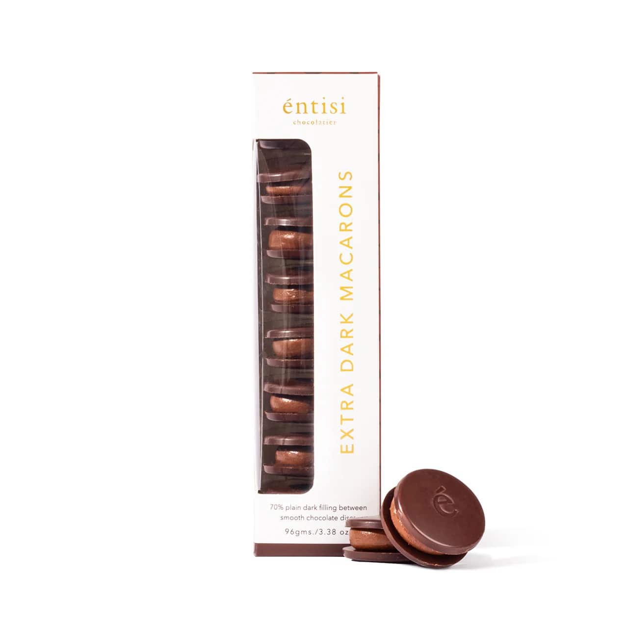 Entisi Extra Dark Chocolate Macarons Pack of 8
