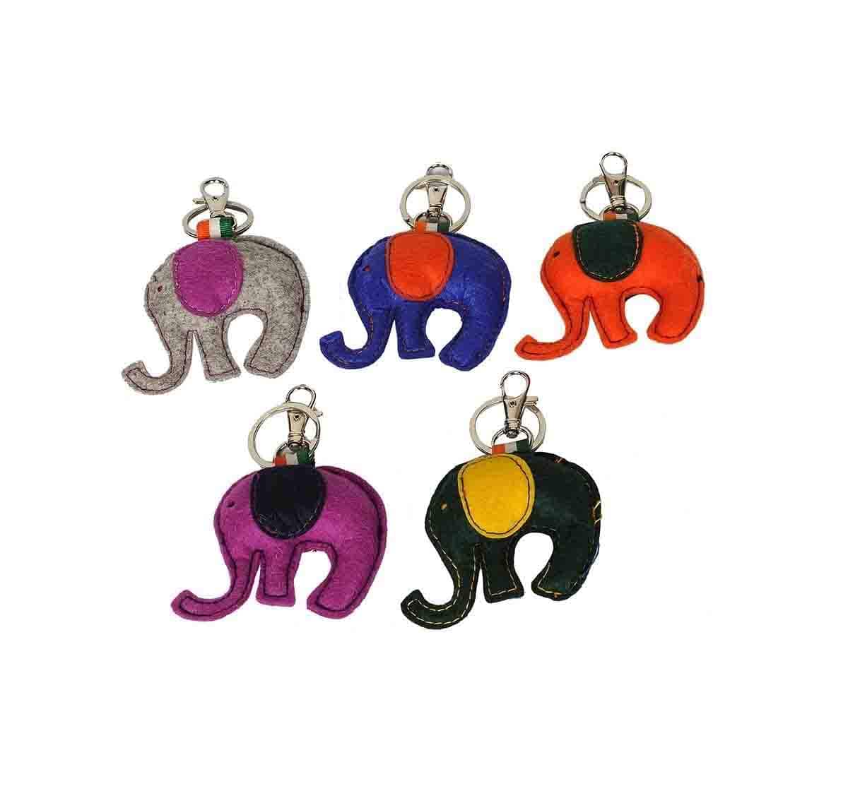 Vibrant India Elephant Felt Keychain, 9x2x10CM