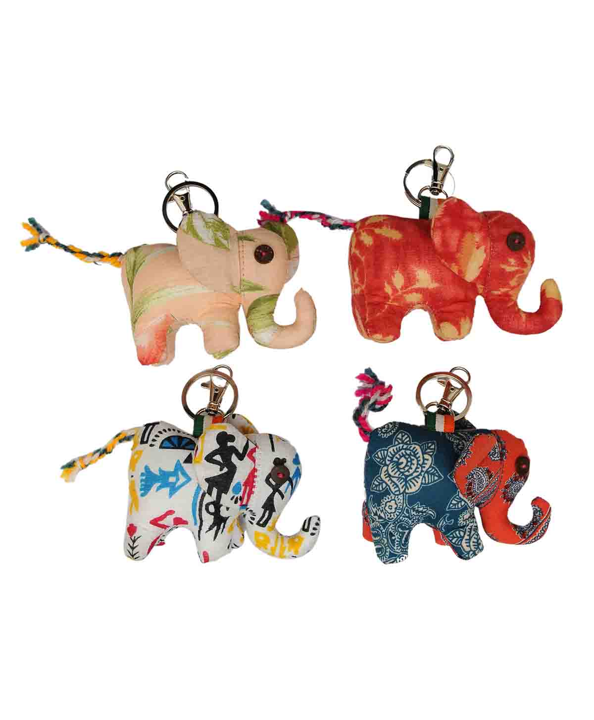 Vibrant India Elephant Soft Toy Key Chain 5 set, Kids
