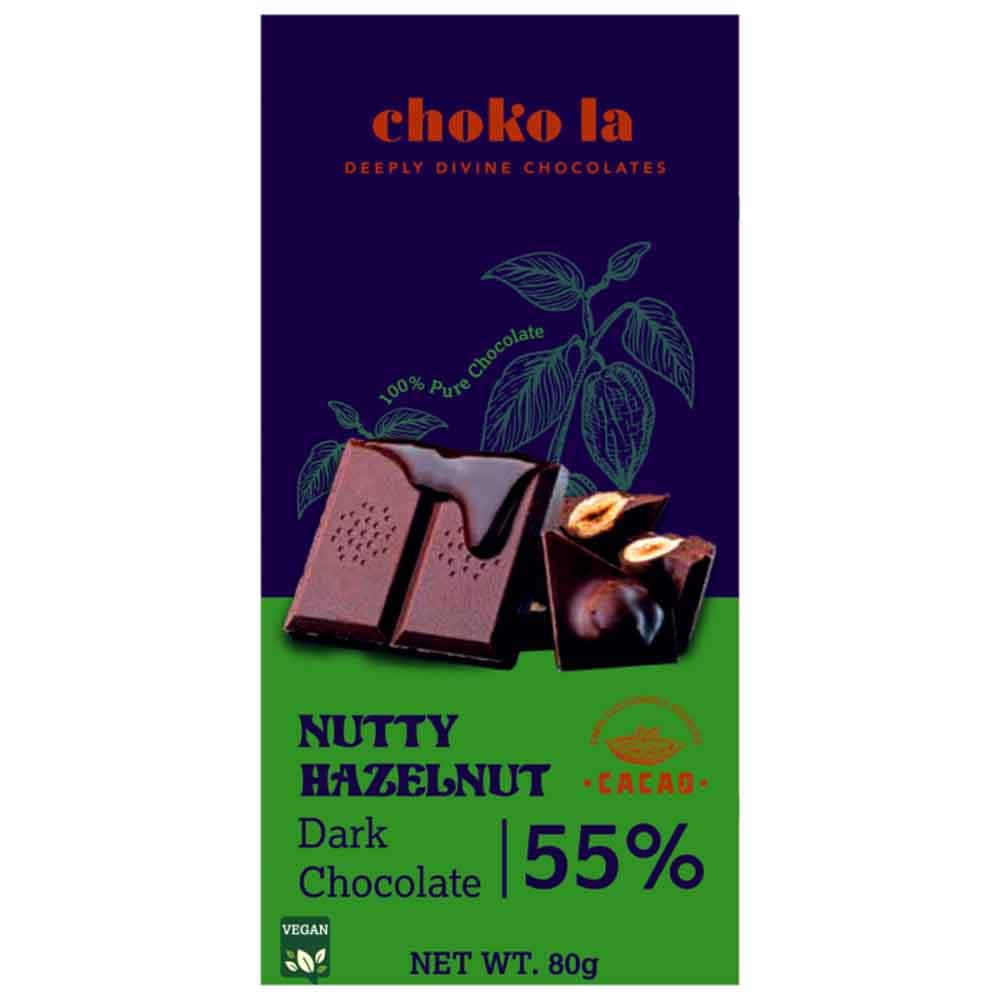 Chokola 55 percent Nutty Hazelnut Bar