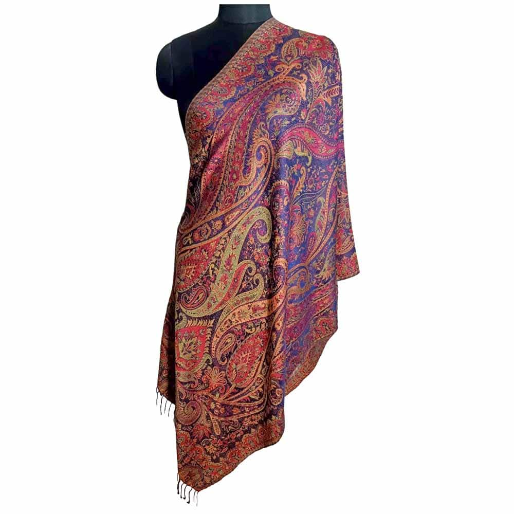 Crafts & Culture Silk 100 Jamawar Stole