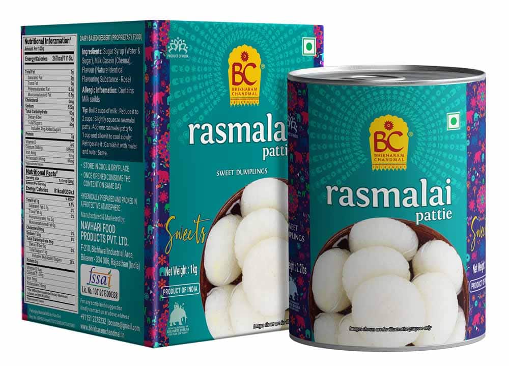 Bikharam Chandmal Sweets Rasmalai Baati 1000g