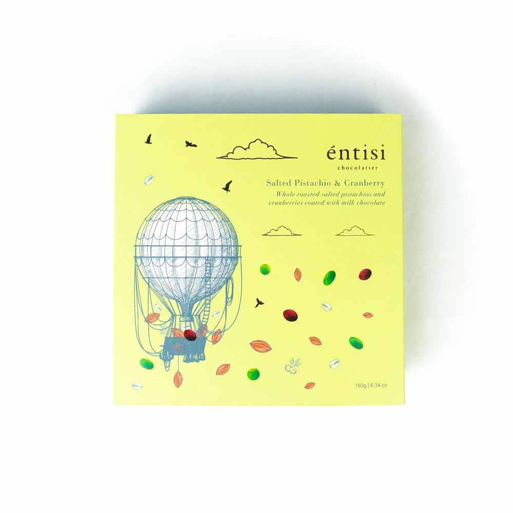 Entisi Salted Pistachio Cranbe Rry Dragees Gift Box 180g