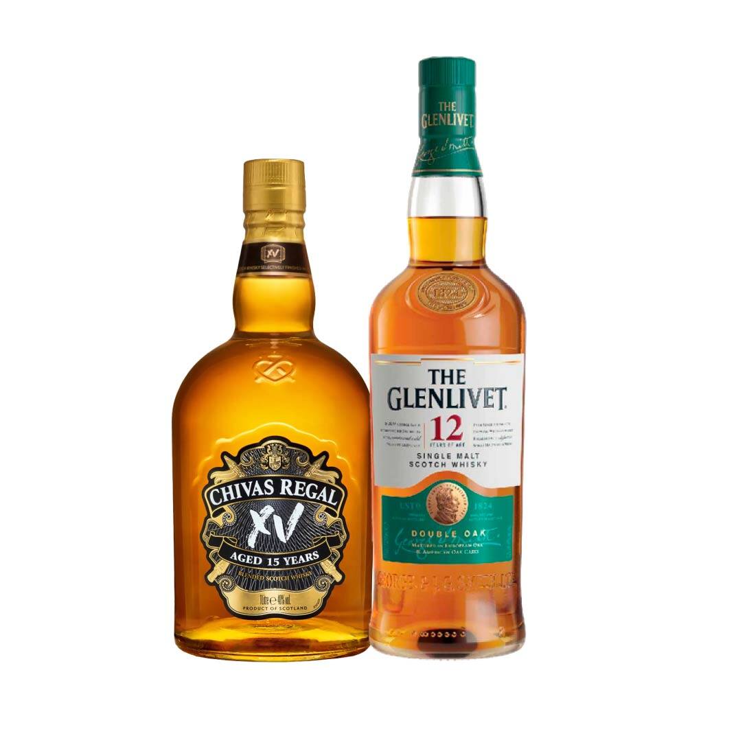 Chivas Regal 15Yo 100 Cl & Glenlivet 12Yo Whisky Gb 100 Cl