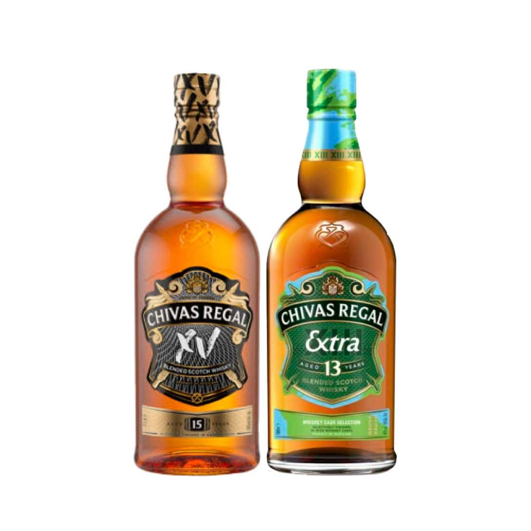 Chivas Regal Xv Festive Pack 100 Cl & Chivas Regal 13Yo Extra Irish Cask Blended Scotch 100 Cl