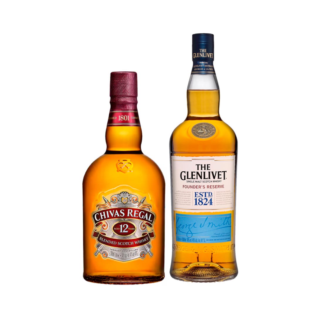 Glenlivet Founders Res Sm W 100 Cl & Chivas Reg 12Y Scotch Whisk 100 Cl