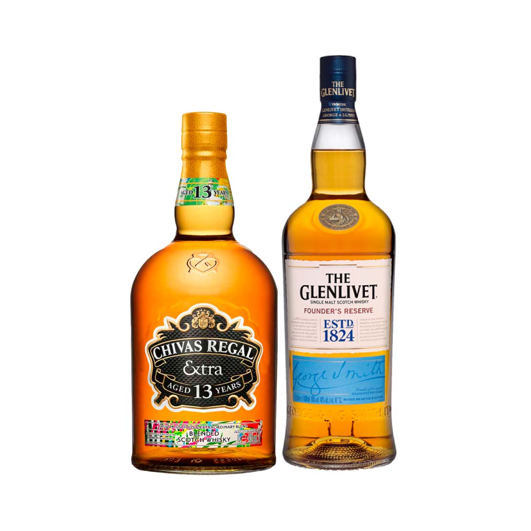 Glenlivet Founders Res Sm W 100 Cl & Chivas Regal Extra 13 Rum 100 Cl