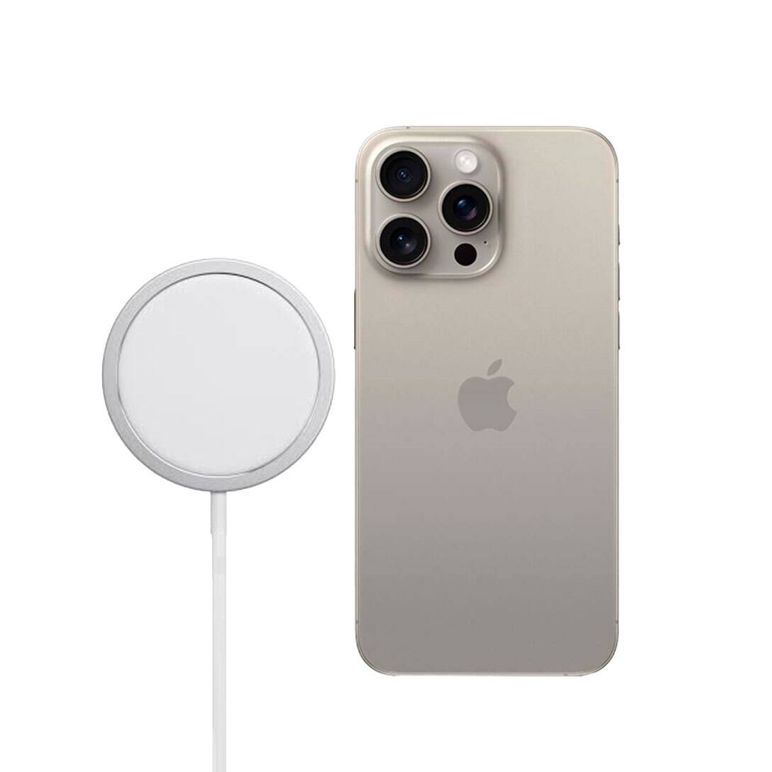 Apple Charger Mag Safe MHXH3ZM/A & iPhone 15 Pro Max, 512 GB, Natural Titanium