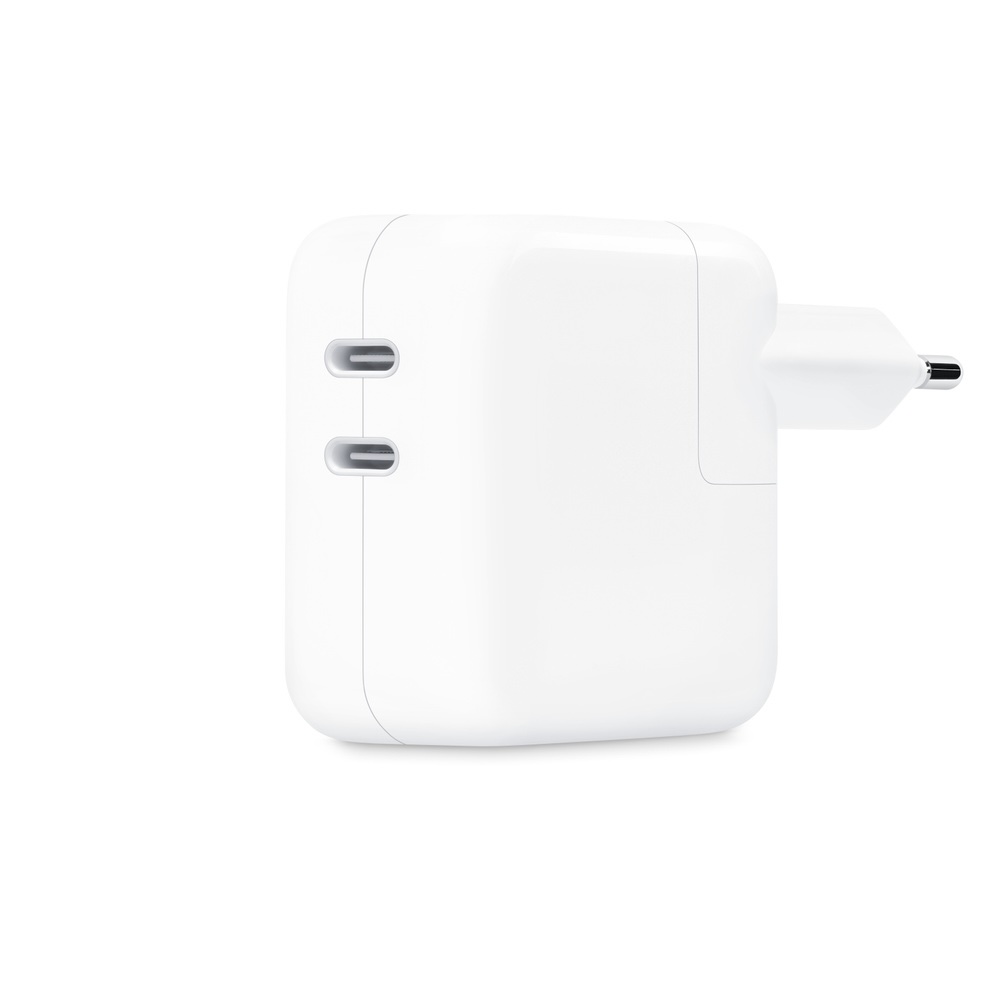 35W Dual USB-C Port Power Adapter (MNWP3HN/A), White