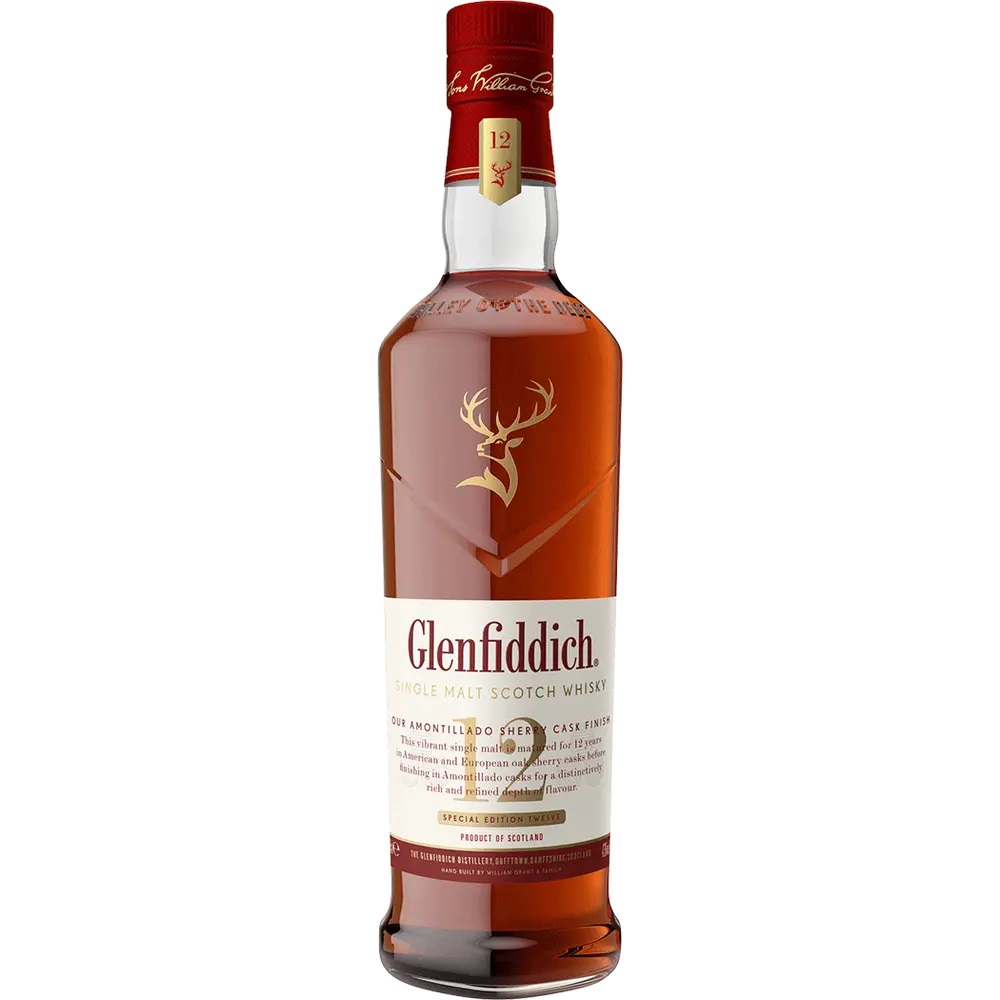 Glenfiddich 12 Year Old Single Malt Scotch Whisky, 75 Cl