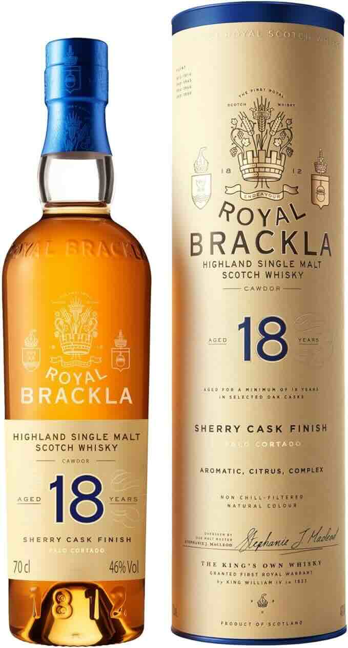 Royal Brackla 18 Year Old Sherry Cask Single Malt Scotch ABV 46% 70 cl