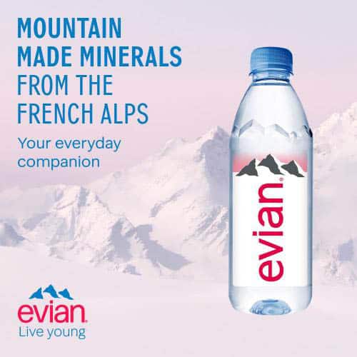 Evian Natural Mineral Water, 500ML
