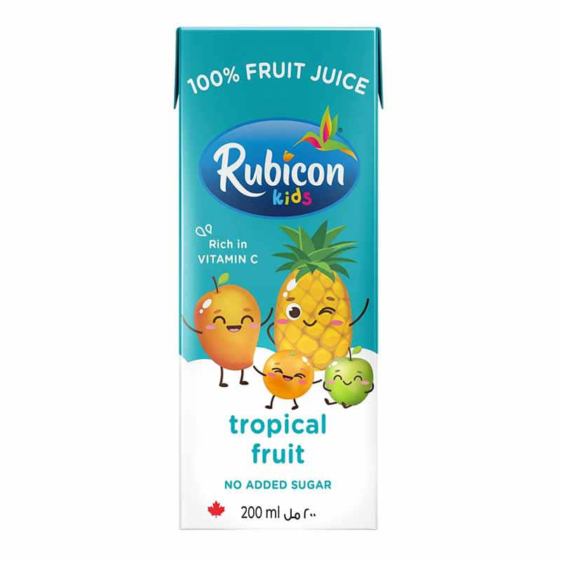 Rubicon Kids Tropical Fruit Juice No Added Sugar, 200ml