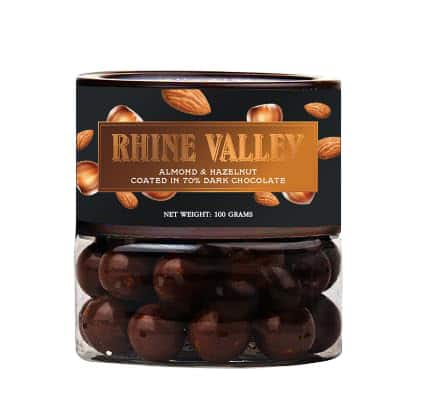 Rhine Valley Almond & Hazelnut 70% Dark Dragees, 100g