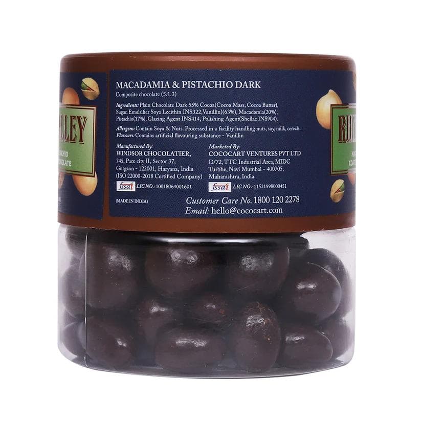 Rhine Valley Macadamia & Pistachio Dark Dragees, 100g
