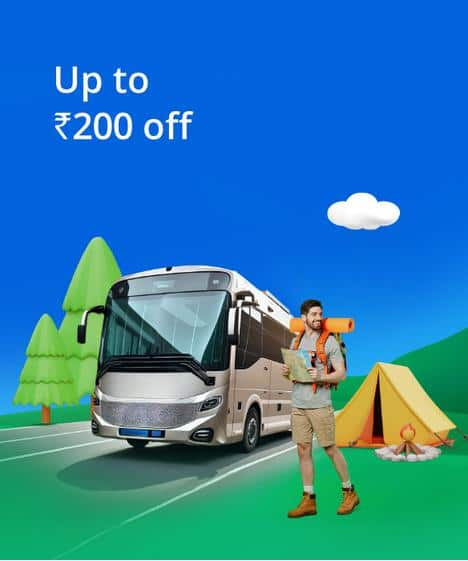 Get 5% off  up to ₹200 on Bus Booking 