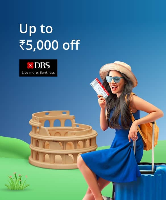 Up to ₹5,000 off on international Flight Bookings with DBS Bank Debit Cards.