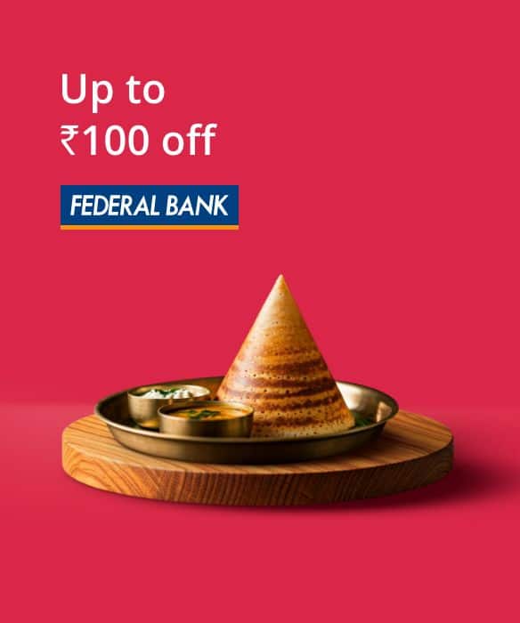 Get Flat 20% off on Order Food and Beverages Using Federal Bank Cards