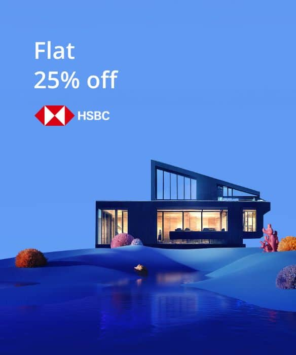 Flat 25% off on International Hotel Bookings using HSBC Credit Cards.