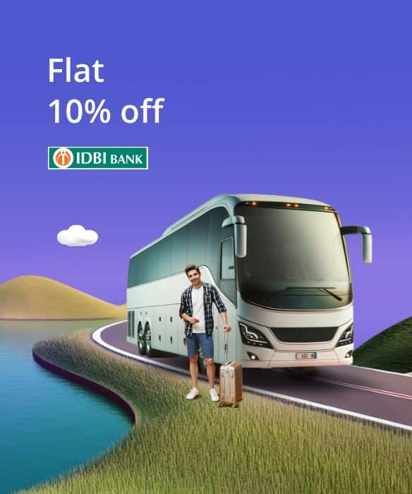 Get Flat 10% off on Bus Ticket Bookings using IDBI Bank Credit & Debit Cards.