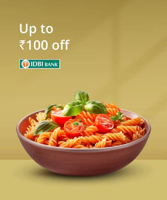 20% off on Food and Beverages Using IDBI Bank Credit & Debit Cards.