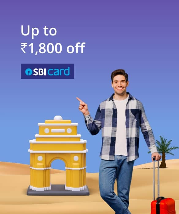 Flat 10% off up to ₹1,800 on Domestic Flight with SBI Credit Card EMI.