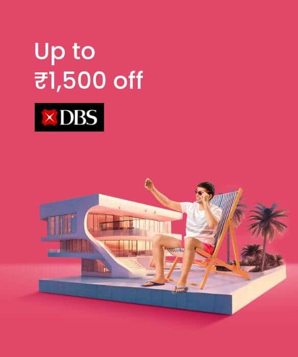 Get Upto ₹1,500 Instant Discount on Domestic Hotels using DBS Bank Credit Card Payments, Use Coupon Code DBSSTAY - Adani OneApp