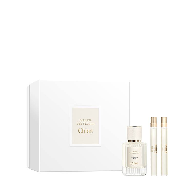 Chloe Womens 3 Pc Atelier Des Fleurs Magnolia Gift Set Magnolia Alba EDP 50 ml, Cedrus EDP penspray 10 ml and Narcissus Poeticus EDP penspray 10 ml