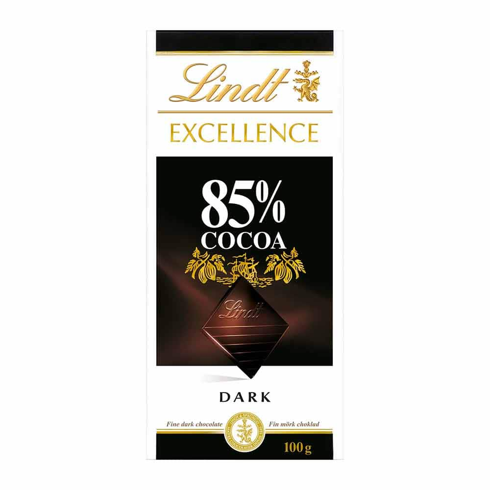 Lindt Excellence Dark 85 percent Cocoa Chocolate Bar 100 gm