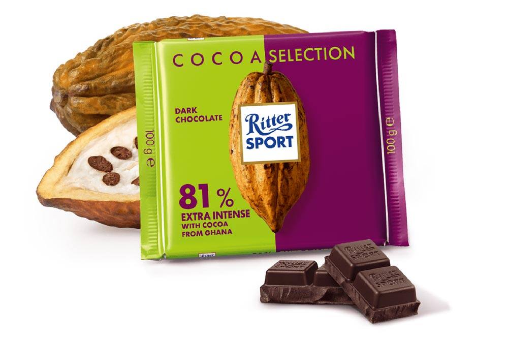 Ritter Sport 81 percent Strong Dark Chocolate Bar 100g