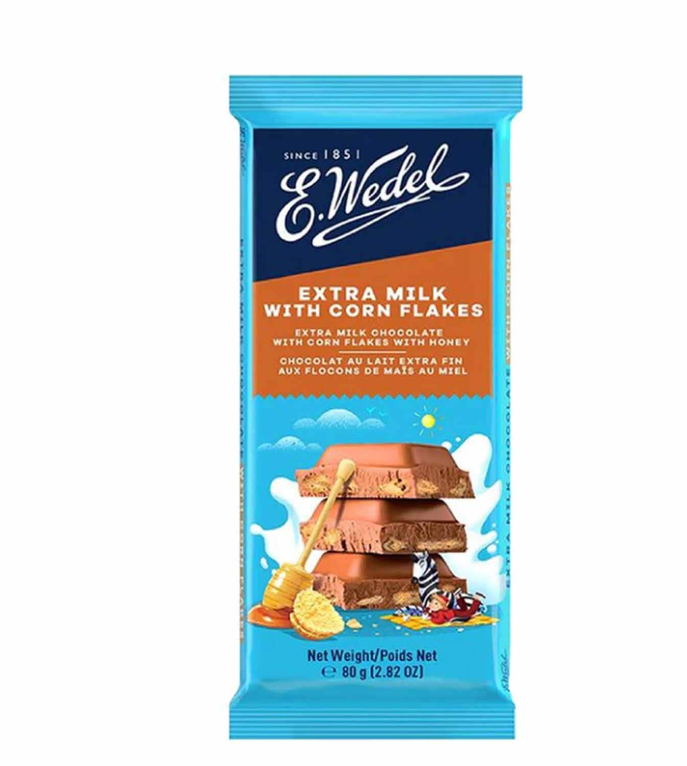 Wedel Extra Milk Chocolate With Cornflakes Bar 80g