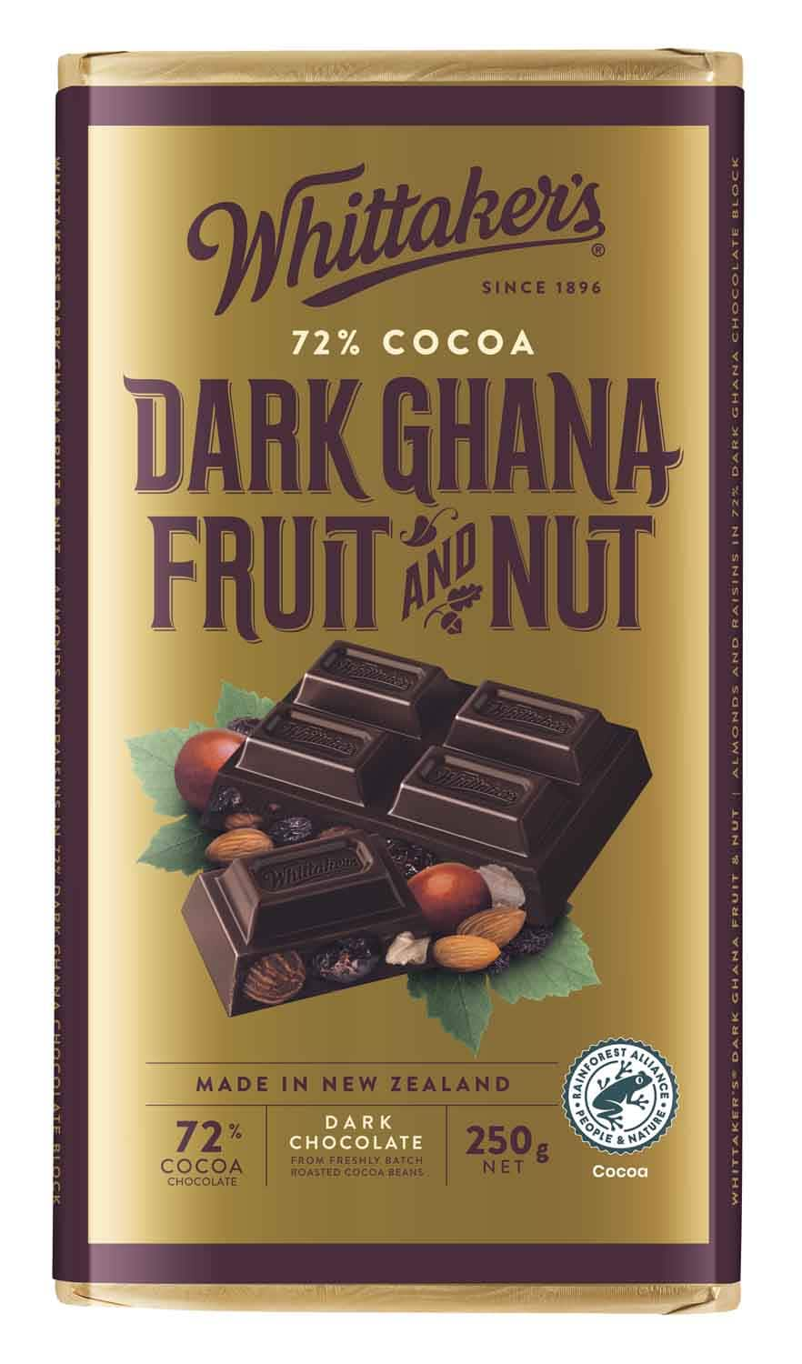 Whittaker's Dark Fruit & Nut 72 250g