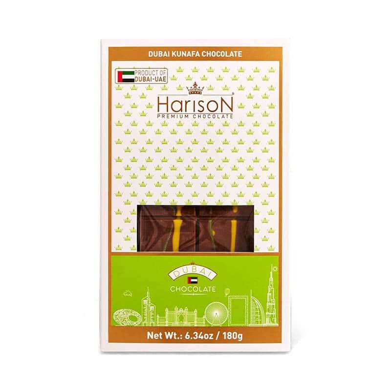 Harison Dubai Chocolate Kunafa Pistachio Bar 180GM