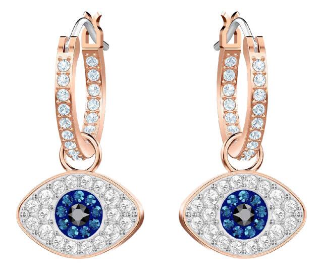 Swarovski Duo Evil Eye Hoop Pierced Earrings 5425857