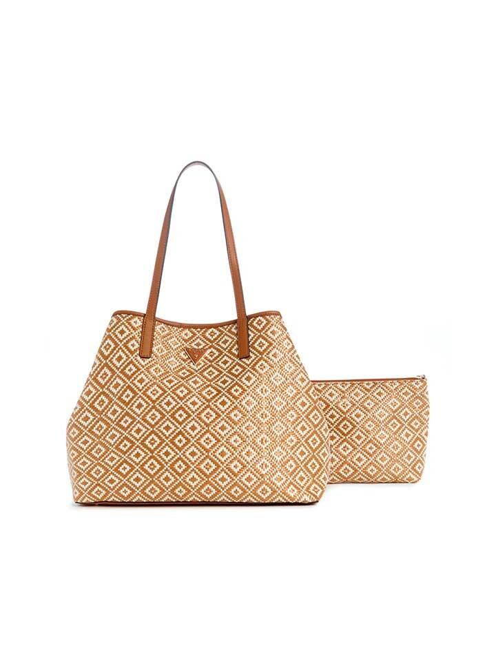 Buy GUESS Vikky II Large in Tote, Women, Cognac Small Leather