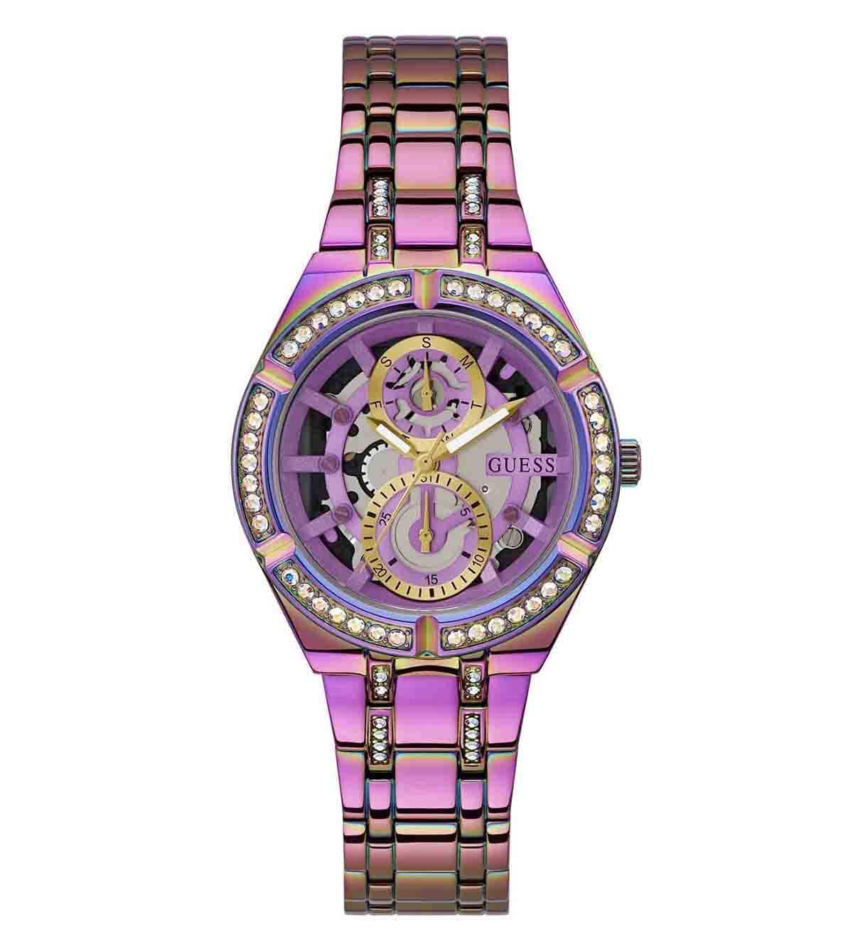 Guess Iridescent Multifunction Watch GW0604L4, Women, Pink