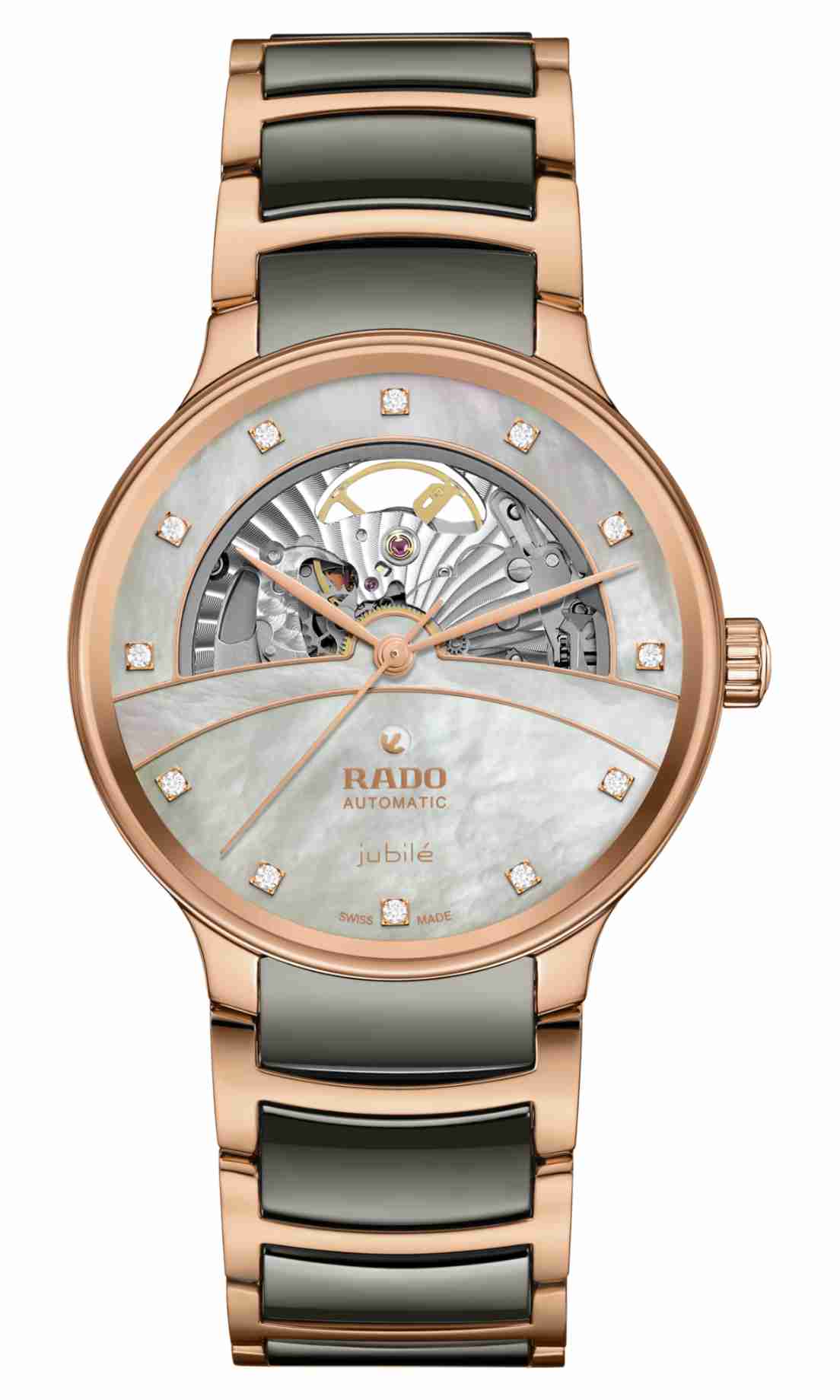 RADO R30028912 Centrix Diamonds Open Heart Automatic Watch, Women