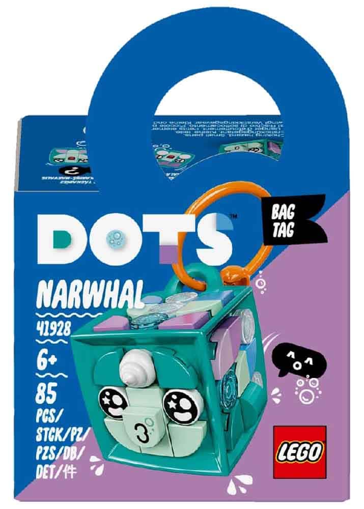 LEGO Bag Tag Narwhal Dots
