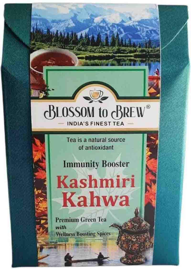 Blossom To Brew Immunity Booster Kashmiri Kahwa green Tea Box, 100g
