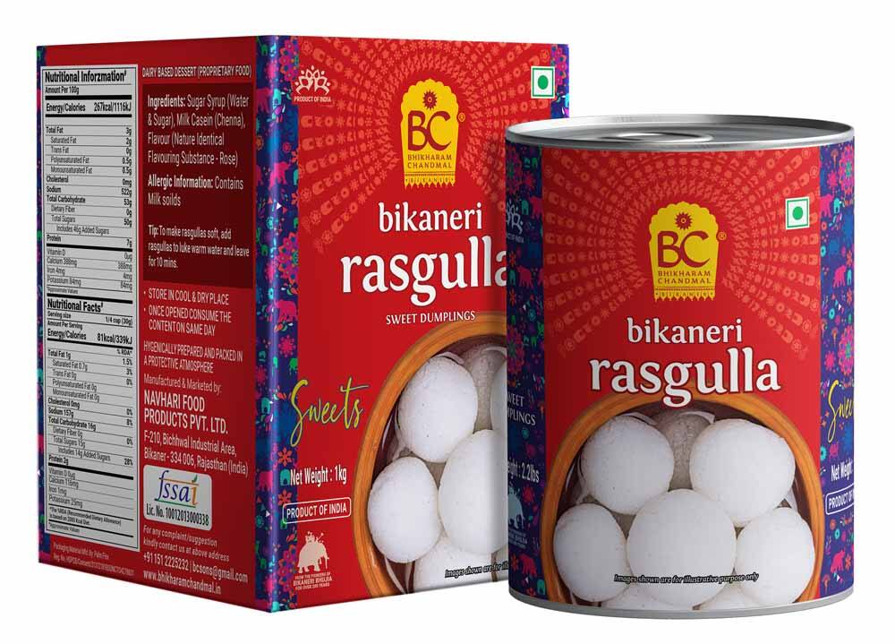 Bikharam Chandmal Sweets Bikaneri Rasgulla 1000g