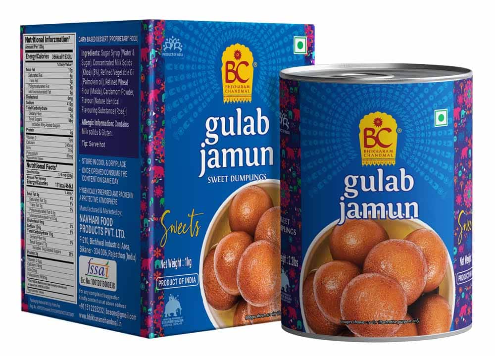 Bikharam Chandmal Sweets Gulab Jamun 1000g