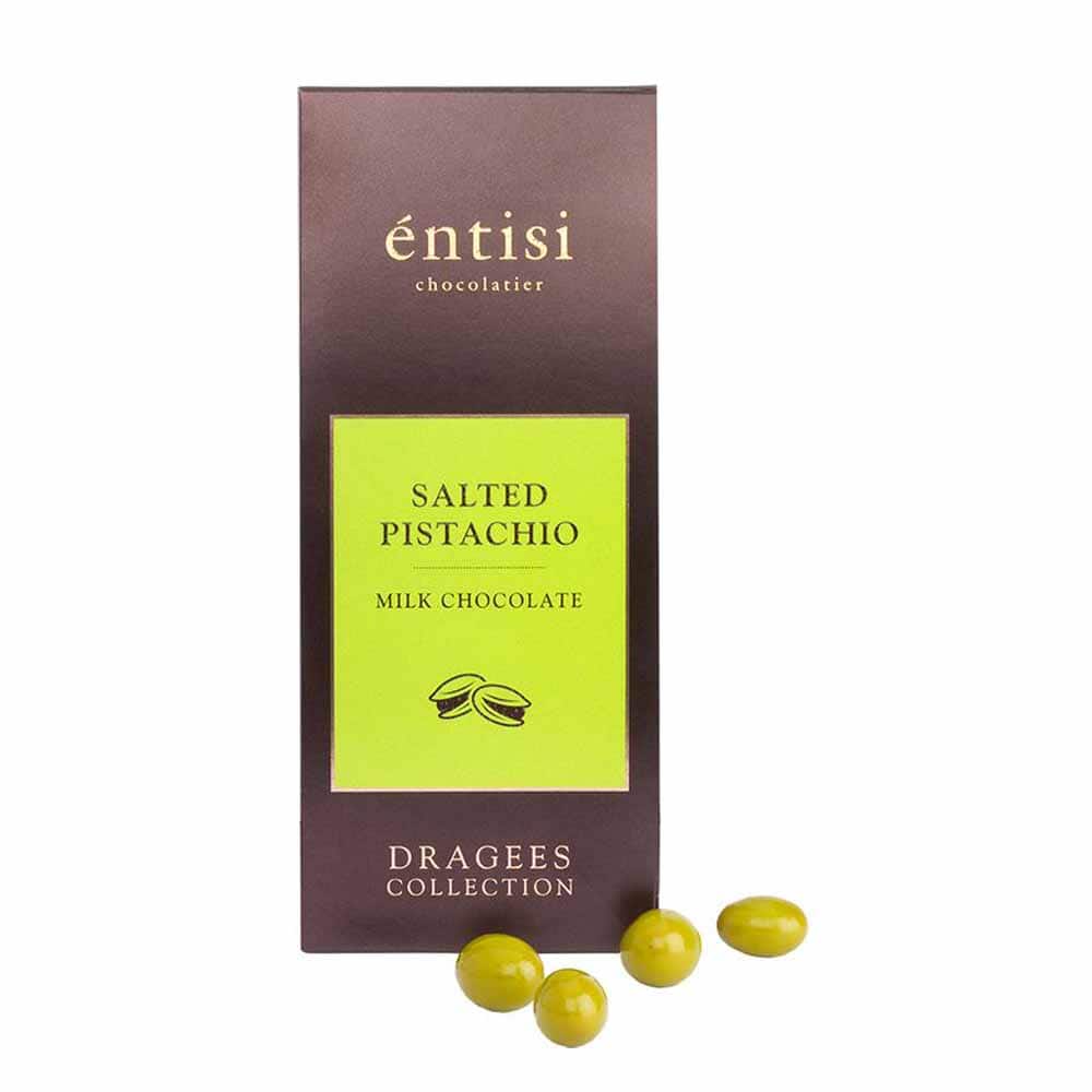 Entisi Salted Pistachio Coated With Milk Chocolate 50g