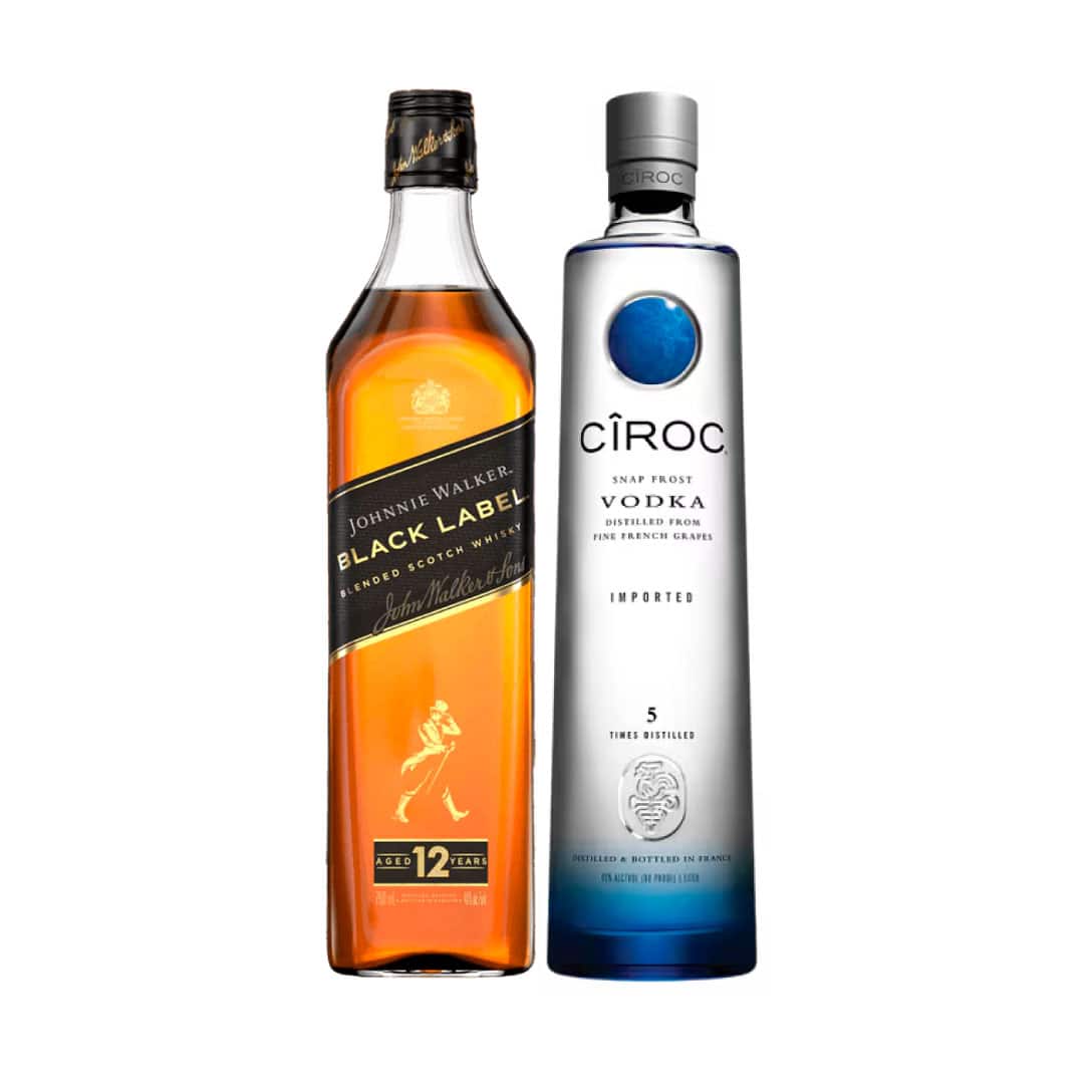 Johnnie Walker Black Label 100cl & Ciroc Vodka 100cl